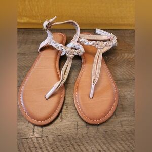 Palms thong sandals pink leather size womens 6